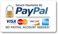 Secure payments by all major Credit Cards